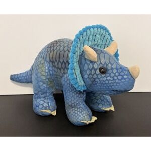 Dinosaur Plush Midwood Brands Triceratops Metallic‎ Scale Green Blue Multi